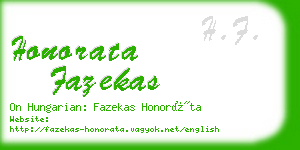 honorata fazekas business card